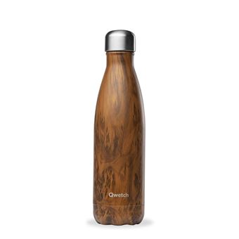 Bouteille isotherme Qwetch 500 ml Wood Brun