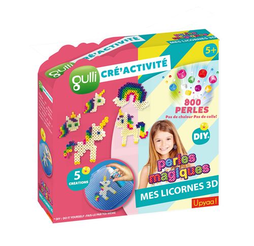 Kit créatif Gulli Cré'activités Perles Magiques Licornes 800 pièces