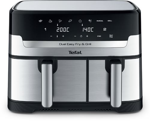 Friteuse Sans Huile Tefal Dual Easy Fry & Grill Ey905Rec 8.3L Inox Reconditionné