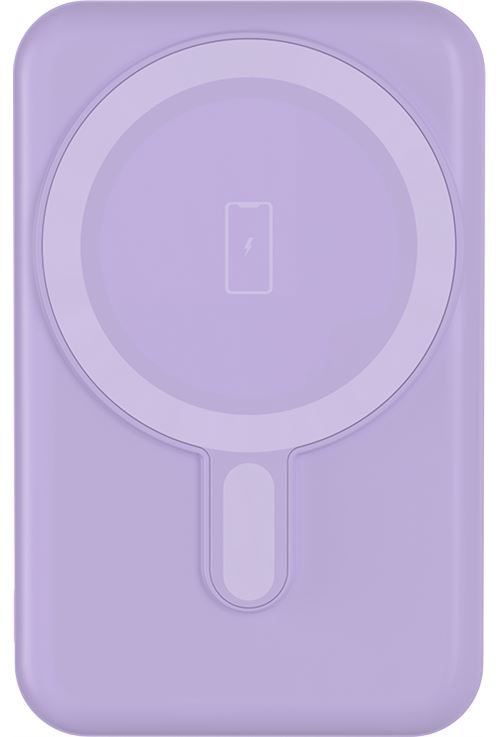 Batterie externe BigBen Connected MagSafe 5000 mAh Magnet USB A+C 10 W Violet