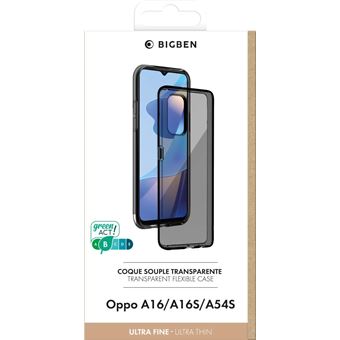 Coque Silisoft souple BigBen Connected pour Oppo A16/A16S/A54S 4G Noir transparent