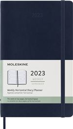 Agenda scolaire Moleskine 2022 2023 Semainier Horizontal grand format Souple Bleu Saphir