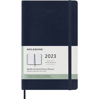 Agenda scolaire Moleskine 2022 2023 Semainier Horizontal grand format Souple Bleu Saphir