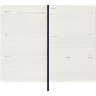 Agenda scolaire Moleskine 2022 2023 Semainier Horizontal grand format Souple Bleu Saphir