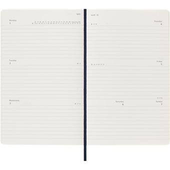 Agenda scolaire Moleskine 2022 2023 Semainier Horizontal grand format Souple Bleu Saphir