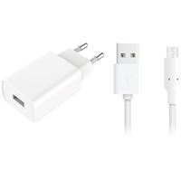 Chargeur secteur USB 2.4A et câble micro USB 1 mètre On Earz Mobile Gear Blanc