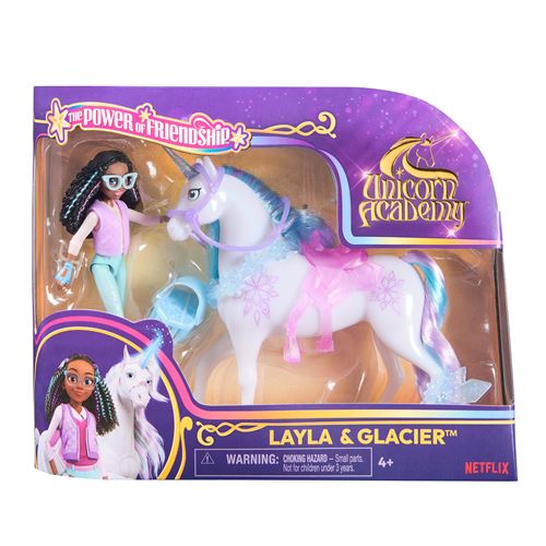 Coffret Poupée et Licorne L’Ecole des Licornes Layla et Glacier Unicorn Academy