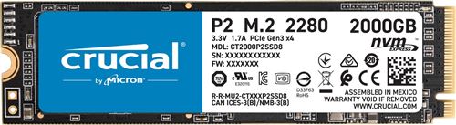 Disque SSD interne Crucial P2 M.2 NVMe 2 To