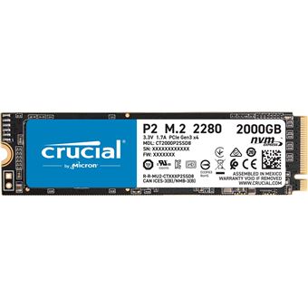 Disque SSD interne Crucial P2 M.2 NVMe 2 To - SSD internes - Achat & prix