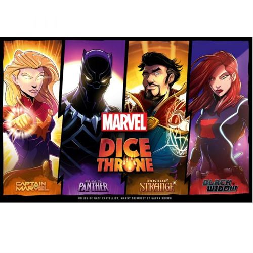 Dice Throne Marvel - Black Panther, Captain Marvel, Black Widow, Dr Strange