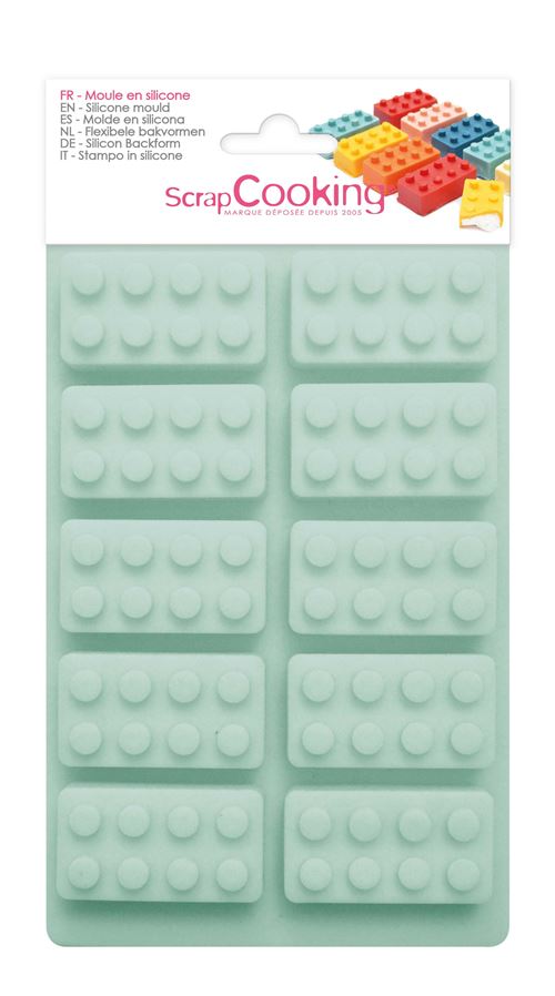 Pack de 10 Moules en forme de briques Scrapcooking 6729 Chocolat