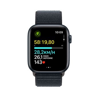 Apple Watch SE GPS, boîtier en Aluminium Minuit de 44 mm avec boucle sport Minuit