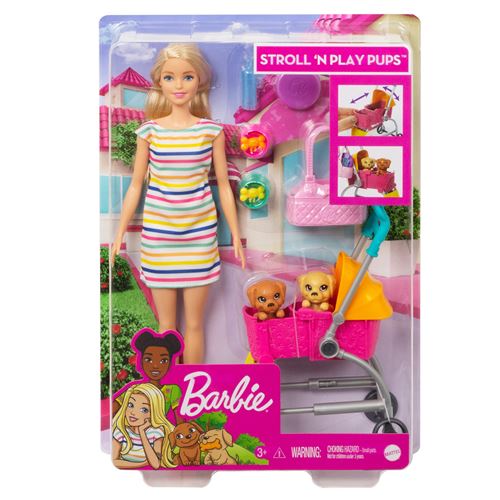 Poupée Barbie Coffret Promenade des chiots