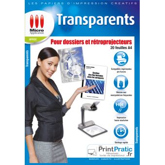 Feuille autocollante transparente pour imprimante Boutique en Ligne