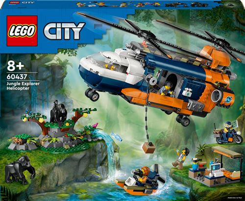 LEGO® City 60437 L’hélicoptère de l’explorateur de la jungle au camp de base