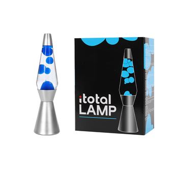Lampe à poser Itotal Lave à base argentée Liquide Bleu et Transparent 30 W