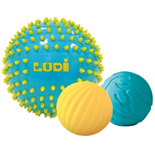 Set de 3 balles sensorielles Ludi Bleu