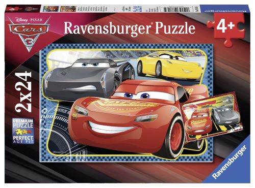 Puzzles 2 x 24 pièces Ravensburger A l'aventure avec Flash McQueen Disney Cars 3