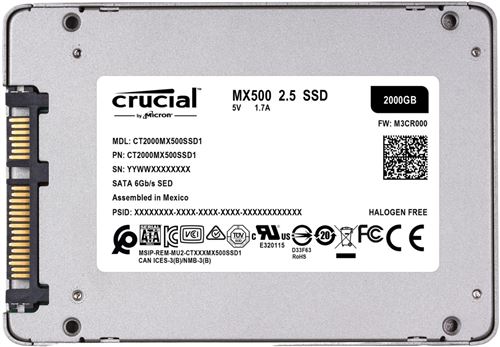 SSD interne Crucial MX500 SATA 2,5 1To