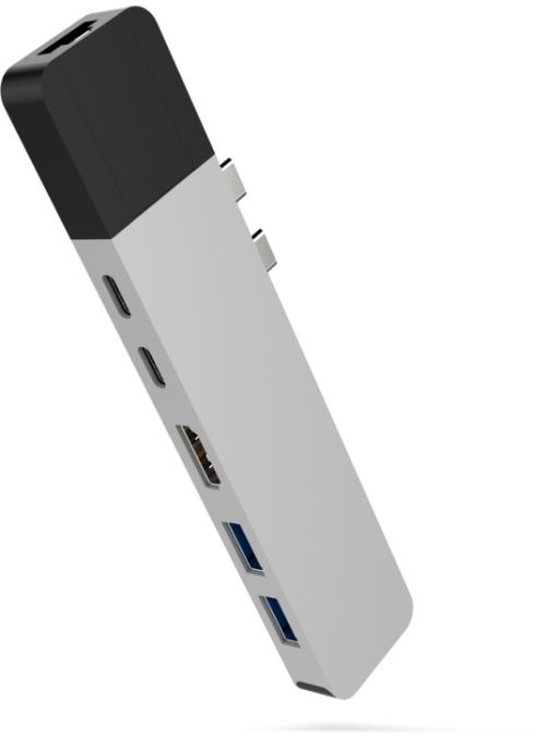 Station d'accueil PC portable Hyperdrive Net 6-in-2 Dock pour Macbook Pro Touch Sanho Argent