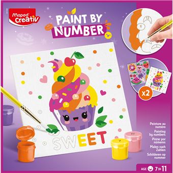 Peinture enfant au numéro Maped Creativ Cupcake et Multifood - 1