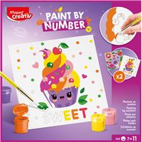 Peinture enfant au numéro Maped Creativ Cupcake et Multifood