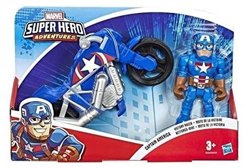 Moto Super Heroes Adventures Marvel avec figurine Captain America
