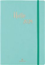 Agenda civil semainier Oberthur A5 My Hello Agenda Bleu Turquoise