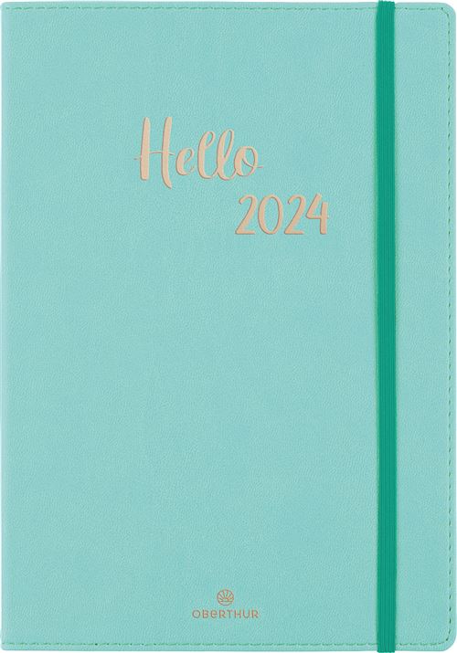 Agenda civil semainier Oberthur A5 My Hello Agenda Bleu Turquoise