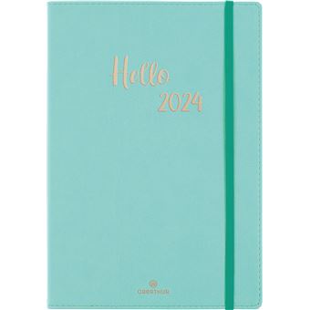 Agenda civil semainier Oberthur A5 My Hello Agenda Bleu Turquoise