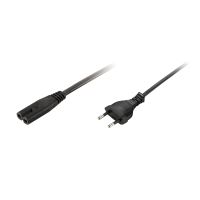 Cable d'alimentation electrique noir 1,5m - europa femelle coté  périphérique pour vidéoprojecteur, pc, télé, ect. . .