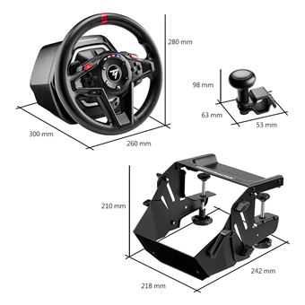 Pack Volant gaming Thrustmaster T128 SimTask pour Xbox et PC + Systeme d'attache Steering Kit pour jeux de simulation