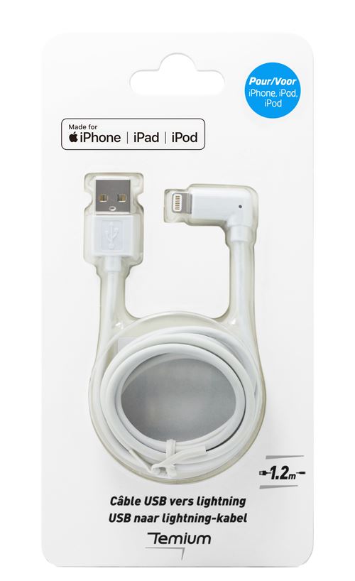 TEMIUM CABLE LIGHTNING ANGLED 1,2M