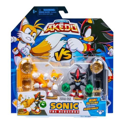 Duo de Figurines Tails vs Shadow MOOSE TOYS AKEDO Pack de combat rapide 2 figurines et contrôleurs inclus