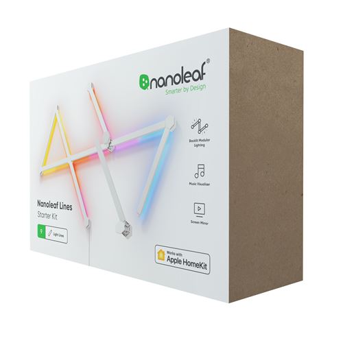 Ruban LED Nanoleaf Lines 60 Degrés Kit de démarrage 9 Barres Lumineuses 42 W