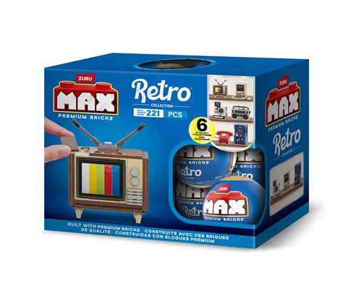 Set de construction ZURU Retro 221 pièces 6 designs Ambiance nostalgique