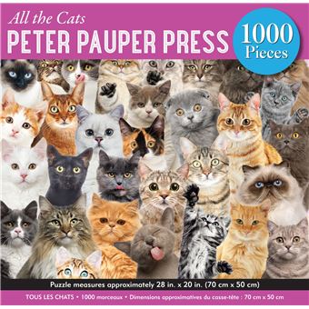 Puzzle LetterBox Peter Pauper Tous les chats 1000 pièces 50 x 70 cm