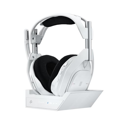 Casque gaming sans fil Logitech G Premium Astro A50 X Lightspeed + station d'accueil pour Xbox Series XS + PS5 + PC et Mac Blanc