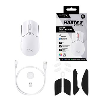 HyperX Pulsefire Haste - Souris sans fil pour gaming (blanche