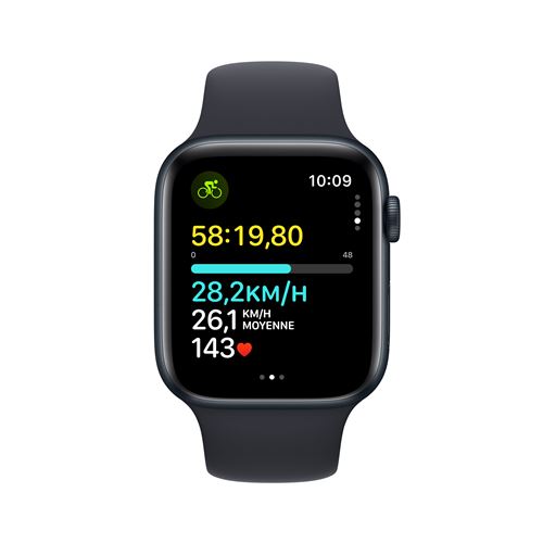 Acheter un modèle Apple Watch SE GPS, Boîtier en aluminium argent de 44 mm,  Bracelet Boucle unique minuit - Taille 1 - Apple (FR)