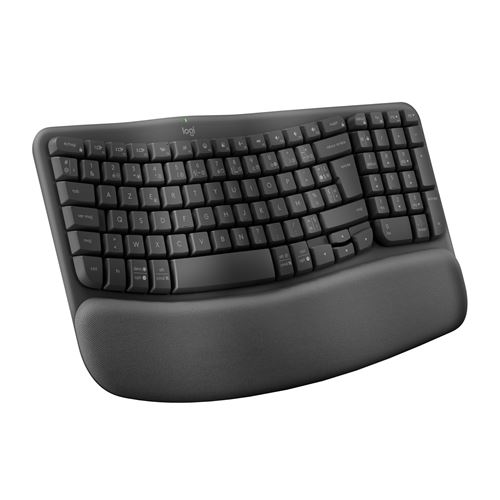 Clavier ergonomique sans fil Azerty Logitech Wave Keys Noir