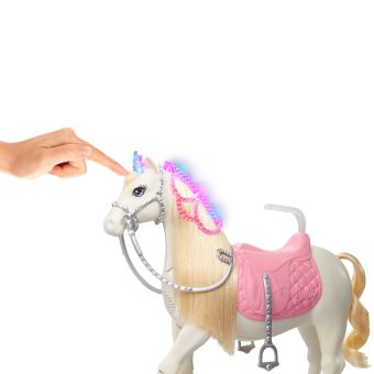 Cheval Barbie Mattel Des Années 90 - Rosebud - Bouton Rose