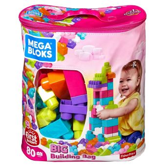 Jeu de construction Fisher Price Mega Bloks First Builders Sac 80 briques Rose