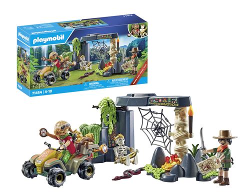 Figurine Playmobil Jungle – Explorateur Homme Borgne Roux Barbe Gilet Orange, Référence 3016