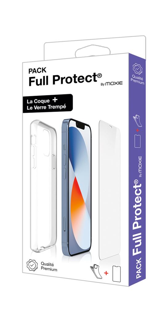 Pack Coque et verre trempé Moxie Transparent pour iPhone 16e