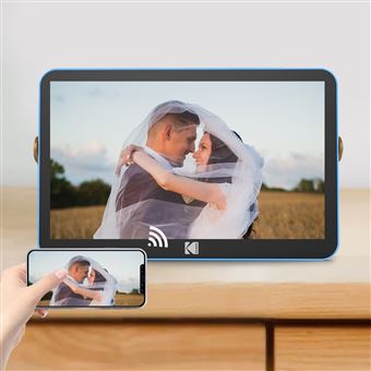 WiFi Cadre photo numérique KODAK 10.1 Pouces avec écran tactile IPS Display  et intégré Memory - Bleu - Cadre photo numérique - Achat & prix