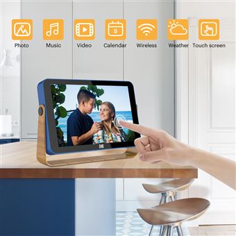 Cadre Photo Numérique UCMDA 10.1" WiFi - Écran Tactile IPS, 32Go, App Frameo | Rotation Auto, Murale