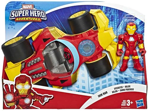 Véhicule Super Heroes Adventures Marvel avec figurine Iron Man
