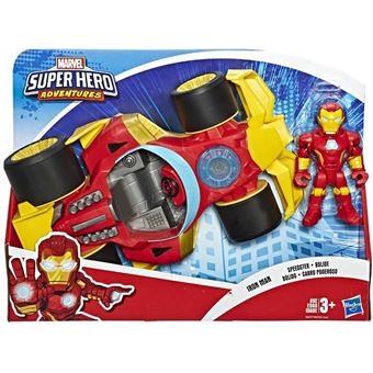 Véhicule Super Heroes Adventures Marvel avec figurine Iron Man - 1