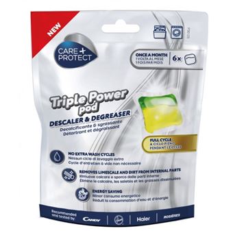 6 capsules detartrantes et degraissantes pour lave-linge et lave-vaisselle - 1